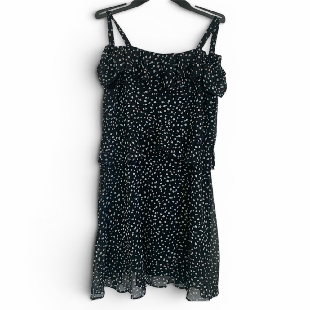 Kidpik Girls Polka Dot Ruffle Dress Size 16 Off Shoulder Chiffon